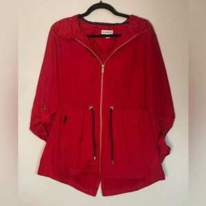 Susan Graver lightweight‎ red rain jacket